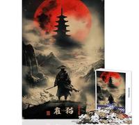 Puzzle per adolescenti 1000 pezzi Samurai Solitude Red Moon Giocattolo Decorazione da parete Regalo Compleanno Giochi educativi Allena il tuo cervello e le tue mani Dimensioni 50x75cm
