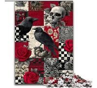 Puzzle per adolescenti 1000 pezzi scheletro di corvo, allena il tuo cervello e le tue mani, regali di compleanno unici per età 14+ dimensioni 50x75cm