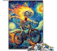 Puzzle per adolescenti 1000 pezzi Scheletro in bicicletta, attività per famiglie che rafforza l'amore tra coppie per età 14+ 50x75cm