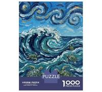 Puzzle Per Adolescenti 1000 Pezzi Sea Turtles in Van Gogh Style Ocean Puzzle Per Adulti Gioco Per Famiglie Corsa Di Velocità Manuale Compleanno 52x38cm/1000pcs