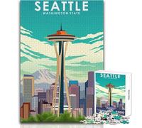 Puzzle per adolescenti 1000 pezzi Seattle Washington Travel Rompicapo Giochi per famiglie Sfida difficile Giocattolo educativo Dimensioni 38x26cm