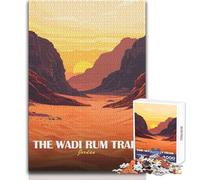Puzzle per adolescenti 1000 pezzi Sentiero del Wadi Rum, paesaggio della Giordania Divertimento in famiglia e serata di giochi Analisi e idee regalo logiche Dimensioni 50x75cm