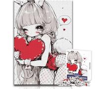 Puzzle per adolescenti 1000 pezzi Sexy Anime Bunny Girl con cuore rosso Perfetto passatempo rilassante Gioco professionale dal taglio pulito Dimensioni giocattolo 50x75cm