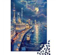 Puzzle Per Adolescenti 1000 Pezzi Shanghai Night Lights-4 Puzzle Per Adulti Giochi Rilassanti Un'opera D'arte Regali Di Natale E Compleanno 52x38cm/1000pcs