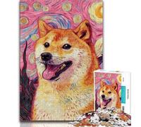 Puzzle per adolescenti 1000 pezzi Shiba Inu artistico, per gioco educativo, giocattolo, regalo di compleanno, regali, arte murale 75x50cm