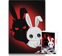 Puzzle per adolescenti 1000 pezzi simpatico coniglietto con ombra del diavolo giocattolo gioco intellettuale difficile decorazione da parete giocattolo dimensioni 38x26cm