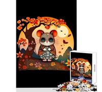 Puzzle per adolescenti 1000 pezzi simpatico topo con gli occhiali giocattolo educativo ottimo regalo per giochi impossibili gioco con poster abbinato e foglio di quiz dimensioni 50x75cm