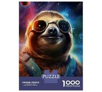 Puzzle Per Adolescenti 1000 Pezzi Sloth in Space Sunglasses Puzzle Per Adulti Gioco Rompicapo Assemblaggio Di Modelli Per Compleanno, Natale 52x38cm/1000pcs