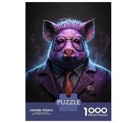 Puzzle Per Adolescenti 1000 Pezzi Smokey Pig Sleuth Puzzle Per Adulti Gioco Rompicapo Decorazione Per La Casa Aiuta Ad Allenare Il Cervello 70x50cm/1000pcs