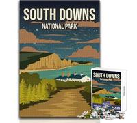 Puzzle per adolescenti 1000 pezzi South Downs Inghilterra Parco nazionale Poster naturalistico Giocattolo Gioco intellettuale per divertimento in famiglia Regalo di compleanno Dimensioni 50x75cm