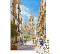 Puzzle Per Adolescenti 1000 Pezzi Spain's Gothic Cathedral Street Scene Puzzle Per Adulti Giochi Rilassanti Un'opera D'arte Regali Di Natale E Compleanno 52x38cm/1000pcs