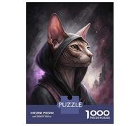 Puzzle Per Adolescenti 1000 Pezzi Sphynx Cat Wizard in Cosmic Robes Puzzle Per Adulti Gioco Rompicapo Migliora La Memoria Aiuta Ad Allenare Il Cervello 70x50cm/1000pcs