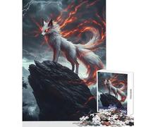 Puzzle per adolescenti 1000 pezzi Spirito della volpe infuocata Decorazione per la casa Giocattoli Regalo di compleanno Giochi rilassanti Interessanti Riduzione dello stress Dimensioni 38x52cm