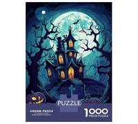 Puzzle Per Adolescenti 1000 Pezzi Spooky House Hallowen Puzzle Per Adulti Giocattolo Decorazione Da Parete Migliora La Memoria Regali Di Natale Compleanno 38x26cm/1000pcs