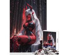 Puzzle per adolescenti 1000 pezzi Sposa demone rossa nella foresta oscura Giocattolo Decorazione da parete Opera d'arte Regalo Gioco per famiglie Interazione genitore-figlio Dimensioni 50x75cm