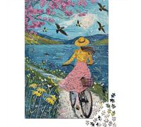 Puzzle Per Adolescenti 1000 Pezzi Springtime Bicycle Ride Puzzle Per Adulti Gioco Rompicapo Decorazione Da Parete Regalo Antistress 52x38cm/1000pcs
