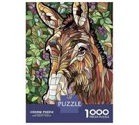 Puzzle Per Adolescenti 1000 Pezzi Stained Glass Donkey Portrait Puzzle Per Adulti Gioco Rompicapo Migliora La Memoria Aiuta Ad Allenare Il Cervello 52x38cm/1000pcs