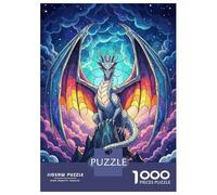 Puzzle Per Adolescenti 1000 Pezzi Stained Glass Dragon on Mountain Peak Puzzle Fai Da Te Giocattoli Staycation Passatempo Regali Unici Di Compleanno E Natale 52x38cm/1000pcs