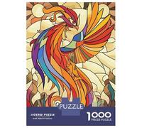 Puzzle Per Adolescenti 1000 Pezzi Stained Glass Phoenix Rising Puzzle Per Adulti Giochi Rilassanti Regalo Di Compleanno Divertimento A Casa Attività, 70x50cm/1000pcs