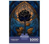 Puzzle Per Adolescenti 1000 Pezzi Stained Glass Rose Window Puzzle Per Adulti Gioco Pratico Difficile Divertente Attività A Casa, 52x38cm/1000pcs