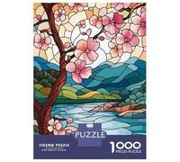 Puzzle Per Adolescenti 1000 Pezzi Stained Glass Spring Landscape Puzzle Per Adulti Gioco Pratico Decorazione Perfetta Compleanni E Regali 70x50cm/1000pcs