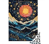 Puzzle Per Adolescenti 1000 Pezzi Starry Night Mountain Landscape -2 Puzzle Per Adulti Gioco Per Famiglie Vacanza A Casa Ammazzare Il Tempo Offerta Come Regalo Per Tutta La Famiglia 70x50cm/1000pcs