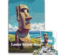 Puzzle per adolescenti 1000 pezzi Statua Moai dell'Isola di Pasqua Analisi e giochi di logica educativi per ragazzi dai 14 anni in su 50x75cm