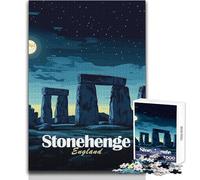 Puzzle per adolescenti 1000 pezzi Stonehenge Inghilterra di notte Divertimento in famiglia e serata di giochi Idee regalo per il divertimento in famiglia Dimensioni 38x52cm