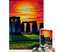 Puzzle per adolescenti 1000 pezzi Stonehenge Sunset Giocattoli fai da te Ottimi regali e giocattoli Giochi per famiglie Migliorare l'amore tra coppie Dimensioni 50x75cm