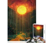 Puzzle per adolescenti 1000 pezzi surreali sole che gocciola su una foresta mistica e un fiume decorazioni per la casa giocattoli regalo di compleanno giochi rilassanti collezione di artisti