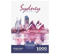Puzzle Per Adolescenti 1000 Pezzi Sydney City Watercolor Puzzle Per Adulti Gioco Rompicapo Decorazione Da Parete Regalo Antistress 52x38cm/1000pcs