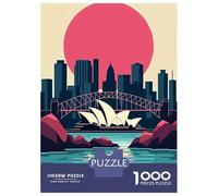 Puzzle Per Adolescenti 1000 Pezzi Sydney Skyline with Opera House Puzzle Per Adulti Giochi Rilassanti Decorazione Per La Casa Interazione Genitore-figlio 70x50cm/1000pcs