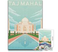 Puzzle per adolescenti 1000 pezzi Taj Mahal India Poster Giocattolo Gioco intellettuale per divertimento in famiglia Regalo di compleanno Dimensioni 50x75cm