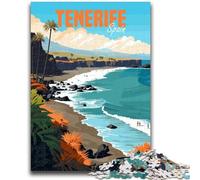Puzzle per adolescenti 1000 pezzi Tenerife Spagna 1000 pezzi per adolescenti, con poster abbinato e foglio di quiz per età dai 14 anni in su (50x75cm)