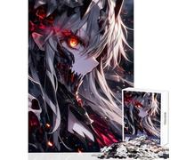 Puzzle per adolescenti 1000 pezzi Teschio Morte Anime Girl Giocattolo educativo Ottimo regalo per giochi Gioco impossibile con poster abbinato e foglio di quiz Dimensioni 38x26cm