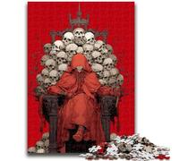 Puzzle per adolescenti 1000 pezzi Teschio rosso, gioco intellettuale giocattolo che migliora l'amore tra coppie per età 14+ 50X75CM
