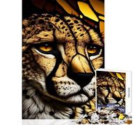 Puzzle per adolescenti 1000 pezzi The Cheetahs Glance Glass Giocattoli antistress Regalo di compleanno Giochi divertenti Attività divertenti a casa,dimensioni 38x26cm
