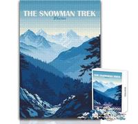 Puzzle per adolescenti 1000 pezzi The Snowman Trek Bhutan Poster Divertimento in famiglia e serata di giochi per idee regalo di divertimento in famiglia Dimensioni 38x26cm