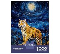 Puzzle Per Adolescenti 1000 Pezzi The Starry Night Tiger Puzzle Per Adulti Giocattoli Antistress Quadri Da Parete Regali Unici Per Compleanno E Natale 38x26cm/1000pcs