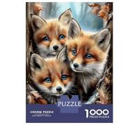 Puzzle Per Adolescenti 1000 Pezzi Three Fox Cubs in Winter Forest Puzzle Per Adulti Giochi Rilassanti Regalo Di Compleanno Divertimento A Casa Attività, 38x26cm/1000pcs