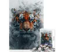Puzzle per adolescenti 1000 pezzi Tiger Smoky Beast Giocattoli antistress Regali di compleanno Giochi rilassanti Difficili e stimolanti Dimensioni 50x75cm