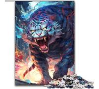 Puzzle per adolescenti 1000 pezzi Tigre bianca furia, giocattoli educativi ideali come regalo per tutta la famiglia dai 14 anni in su (dimensioni 50x75cm)