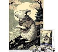 Puzzle per adolescenti 1000 pezzi Topo Ukiyo E Giappone Cina Giocattolo Decorazione da parete Regalo divertente Gioco rompicapo Migliora l'amore tra coppie Dimensioni 50x75cm
