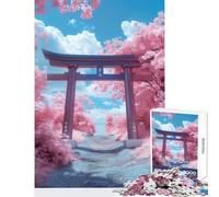 Puzzle per adolescenti 1000 pezzi Torii giapponese Vaporwave giocattolo educativo Ottimi regali e giocattoli divertenti giochi che migliorano l'amore tra coppie (dimensioni 38x26cm)