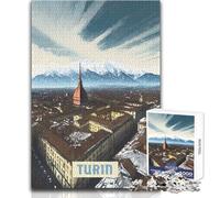 Puzzle per adolescenti 1000 pezzi Torino Gioco impossibile Attività per famiglie Regali di Babbo Natale segreto Dimensioni 50x75cm