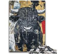 Puzzle per adolescenti 1000 pezzi Toro nero oro Giocattoli educativi per l'apprendimento Giochi per famiglie Regali per amici e parenti 50x75cm