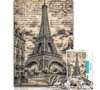 Puzzle per adolescenti 1000 pezzi Torre Eiffel d'epoca 1000 pezzi per adulti, antistress per ammazzare il tempo in casa, per migliorare l'amore tra coppie (dimensioni 75x50cm)