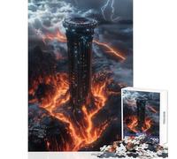 Puzzle per adolescenti 1000 pezzi Torre futuristica nella lava Giocattolo Decorazione da parete Idee regalo Gioco rompicapo Migliora l'amore tra coppie Dimensioni 38x52cm