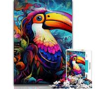 Puzzle per adolescenti 1000 pezzi Tucani artistici, aiutano il cervello ad allenarsi, giocattoli avvincenti per coltivare la pazienza, regalo per compleanni (75x50cm)