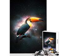 Puzzle per adolescenti 1000 pezzi Tucano nello spazio Giocattolo Decorazione da parete Opera d'arte Regalo Gioco per famiglie Interazione genitore-figlio Dimensioni 50x75cm